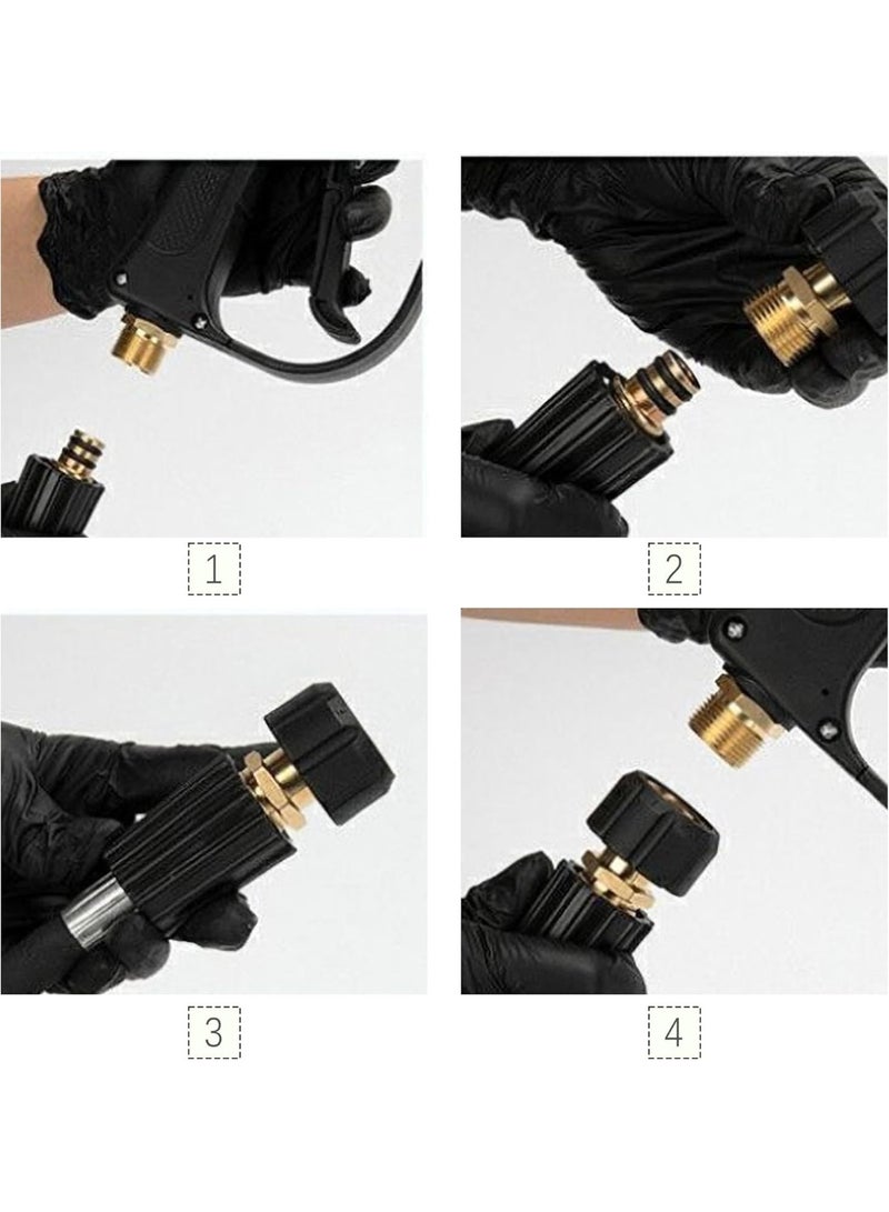 محول غسالة الضغط، خيط أنثوي M22 15 مم إلى توصيلة ذكر M22 14 مم، موصل خرطوم غسالة ضغط 5000 رطل/بوصة² من النحاس سريع التوصيل - Image 5